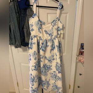 Sachin & Babi Blaine Taffeta Square-Neck Midi Dress